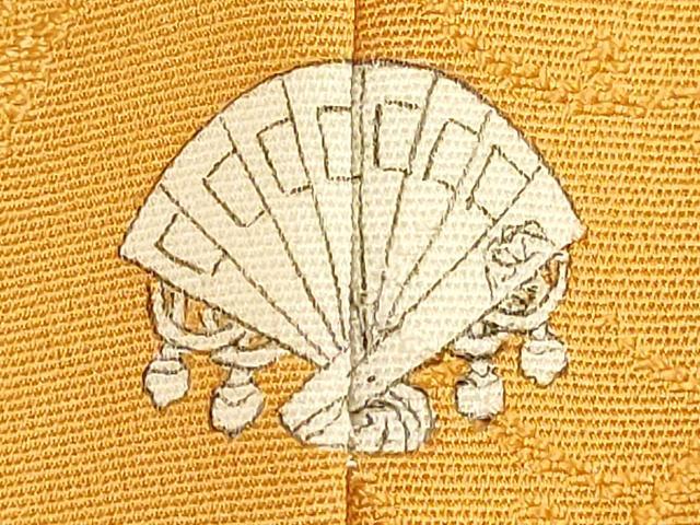 平和屋着物■上質な色無地 吉祥花地紋 山吹色 正絹 逸品 DABD2998cd
