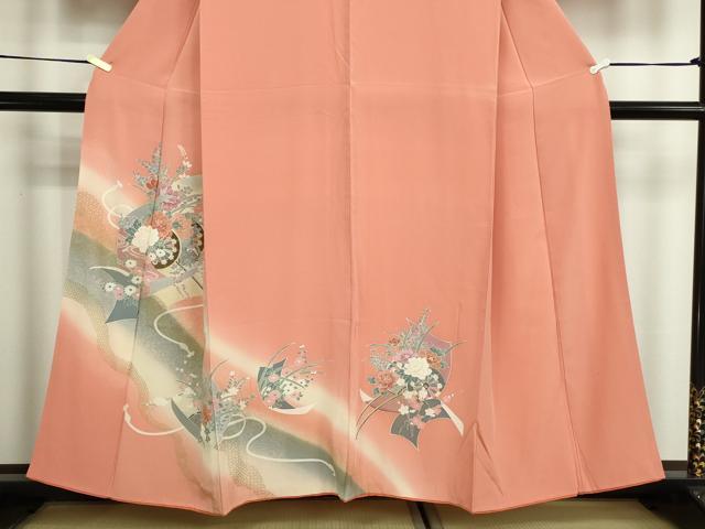 平和屋着物■訪問着 花車文 暈し染め 金彩 正絹 逸品 DABD3007sf