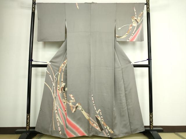 平和屋着物■訪問着 束ね熨斗花文 暈し染め 金彩 正絹 逸品 DABD3275sf