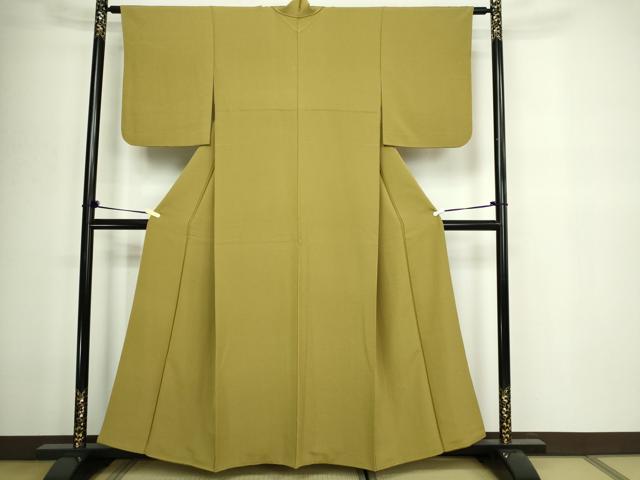 平和屋着物■上質な色無地 梅幸茶色 正絹 逸品 DABD3304sf