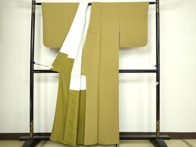 平和屋着物■上質な色無地 梅幸茶色 正絹 逸品 DABD3304sf