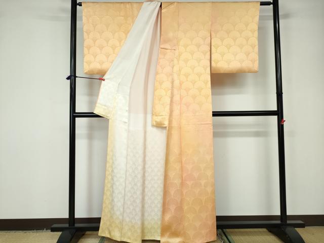 平和屋着物■上質な小紋 菊尽くし 暈し染め 正絹 逸品 DABD4013qa