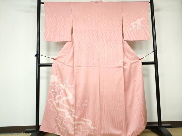 平和屋着物■訪問着 絞り 刺繍 道長花籠文 正絹 逸品 DABD4097qa