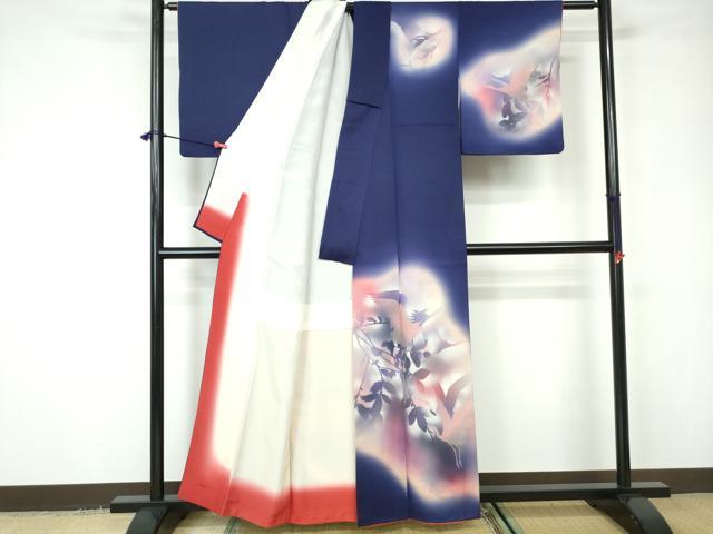 平和屋着物■訪問着 風景シルエット文 暈し染め 金彩 正絹 逸品 DABD4139qa