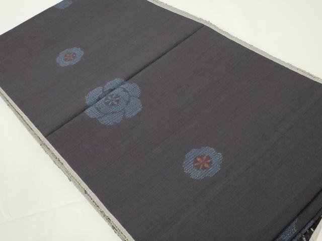 平和屋着物●結城紬 反物 着尺 100亀甲 飛び亀甲柄 舞花文 証紙付き 逸品 未使用 DABD4633zy