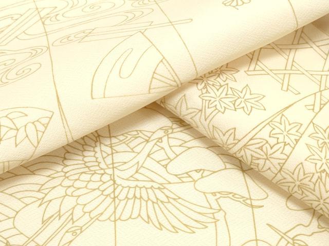 平和屋着物▼色留袖 反物 着尺 裁断済 色付前 誰が袖吉祥文 逸品 未使用 DABD4788zy