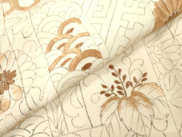 平和屋着物▼訪問着 刺繍 短冊桐花文 正絹 逸品 DABD5120fe