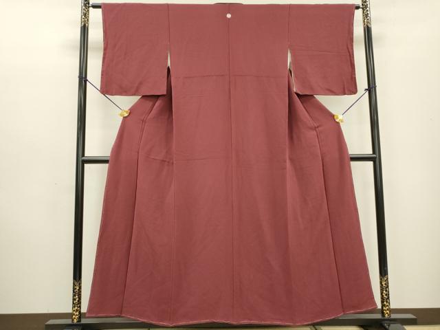 平和屋着物■上質な色無地 海老茶色 正絹 逸品 DABD5155fe