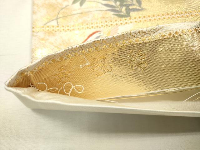 平和屋着物▼六通柄袋帯 唐織 秀鳳錦 飛鳥花文 金糸 正絹 逸品 DABD5194fe