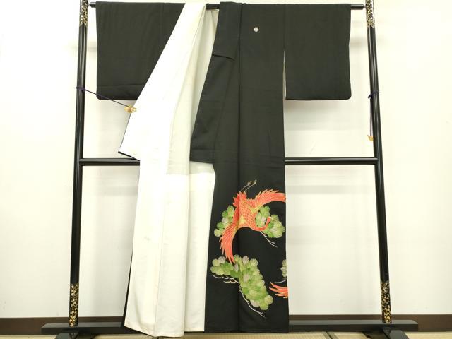 平和屋着物▼豪華黒留袖 駒刺繍 総刺繍 飛鶴松文 金銀糸 正絹 逸品 DABD5304fe