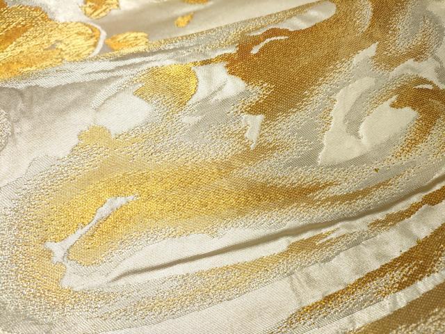 平和屋着物▼六通柄袋帯 式部 立波文 金銀糸 正絹 逸品 DABD5339fe