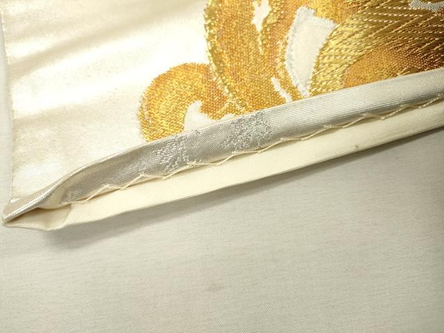 平和屋着物▼六通柄袋帯 式部 立波文 金銀糸 正絹 逸品 DABD5339fe