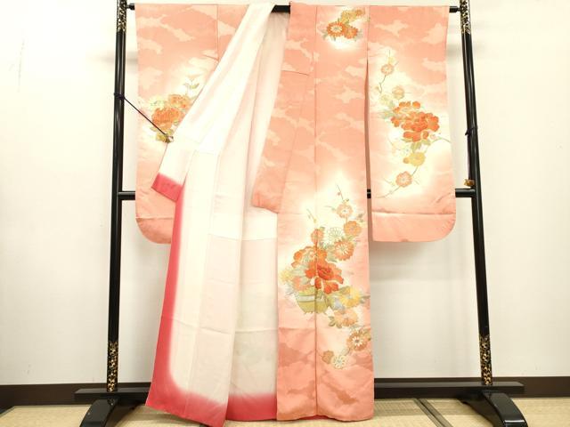 平和屋着物▼豪華振袖 駒刺繍 総刺繍 花籠文 暈し染 金銀糸 正絹 逸品 DABD5515fe