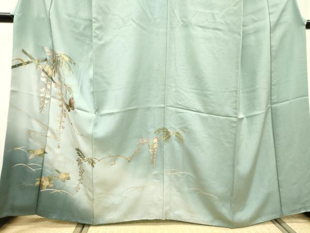 平和屋着物▼訪問着 螺鈿 舞蝶藤花房 暈し染 金銀彩 正絹 逸品 DABD5525fe