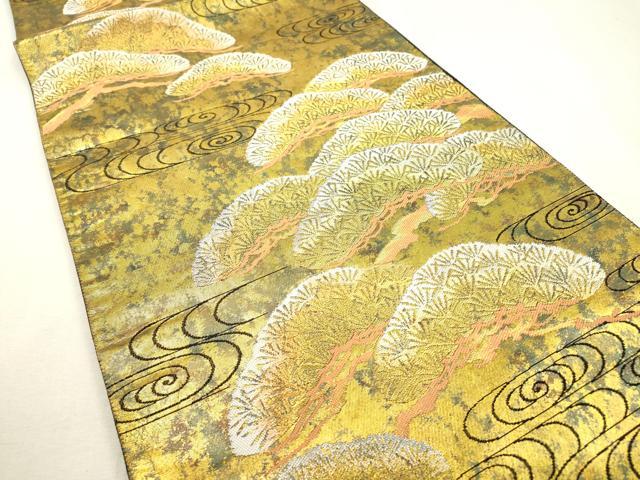 平和屋着物▼西陣 服部織物謹製 六通柄袋帯 慶松文様 金彩 引箔 正絹 逸品 DABD5584fe