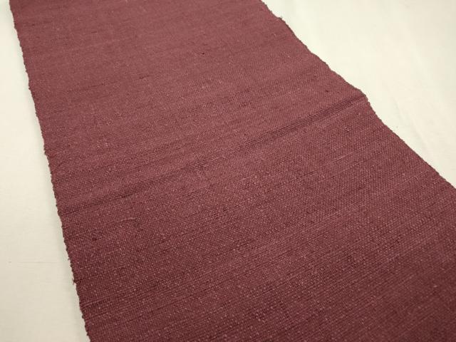 平和屋着物●八寸名古屋帯 紬地 紫鳶色 正絹 逸品 DABD5815fe