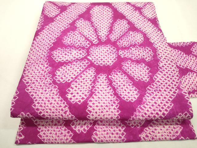 平和屋着物●アンティーク 大正ロマン 九寸名古屋帯 総絞り 立涌花文 正絹 逸品 DABD5836fe