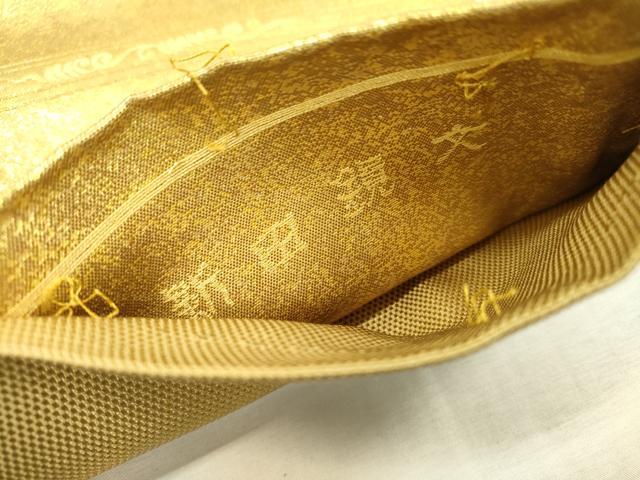平和屋着物▼六通柄袋帯 新田鏡文 金糸 引箔 正絹 逸品 DABD5850fe