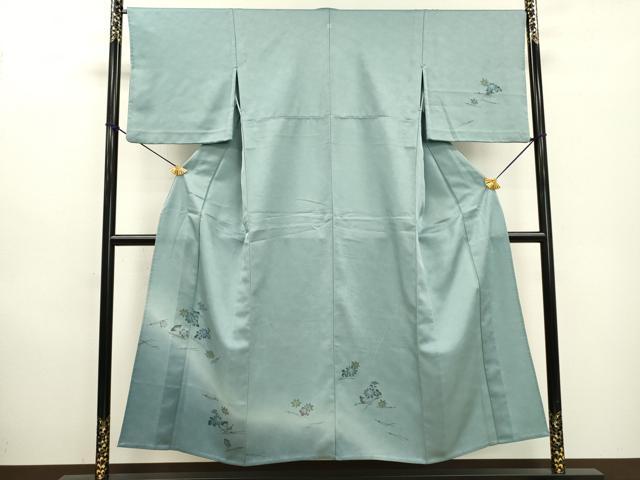 平和屋着物▽訪問着 単衣 手描き 吹き寄せ花文 暈し染 金彩 洗える着物 DABD5924fe