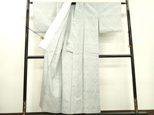 平和屋着物▽本場大島紬 白大島 単衣 花菱文 正絹 逸品 DABD5933fe