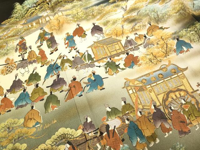 平和屋着物■豪華黒留袖 作家物 元禄絵巻 暈し染め 金彩 正絹 逸品 DABD6007du