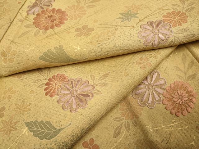 平和屋着物■訪問着 刺繍 吹き寄せ花文 金彩 正絹 逸品 DABD6019du