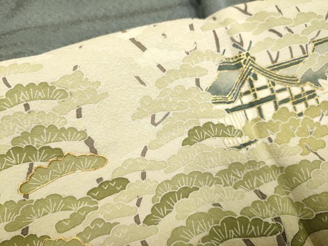 平和屋着物■豪華色留袖 駒刺繍 風景文 金彩 正絹 逸品 DABD6034du