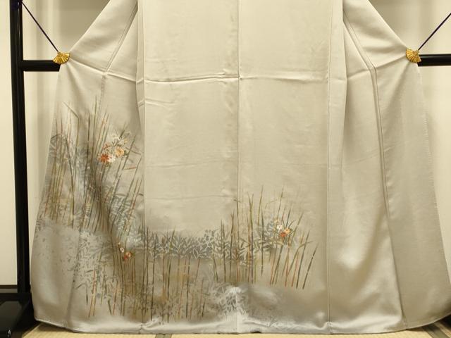 平和屋着物■訪問着 刺繍 草花文 暈し染め 金彩 正絹 逸品 DABD6047du