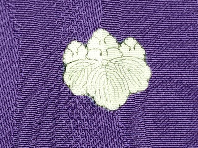 平和屋着物■上質な色無地 立涌地紋 濃い本紫色 正絹 逸品 DABD6061du
