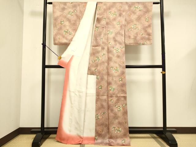 平和屋着物■上質な小紋 草葉文 正絹 逸品 未使用 DABD6081du