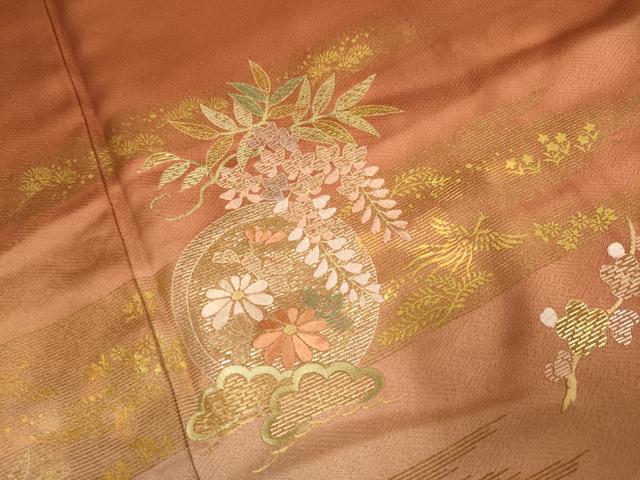 平和屋着物■訪問着 竹屋町刺繍 草花文 松竹梅 暈し染め 金彩 やまと誂製 正絹 逸品 DABD6083du