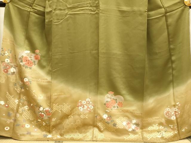 平和屋着物●豪華色留袖 刺繍 吉祥花文 暈し染め 金彩 正絹 逸品 未使用 DABD6107du