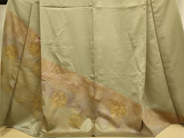 平和屋着物●訪問着 総刺繍 雪輪花文 金彩 正絹 逸品 DABD6110du