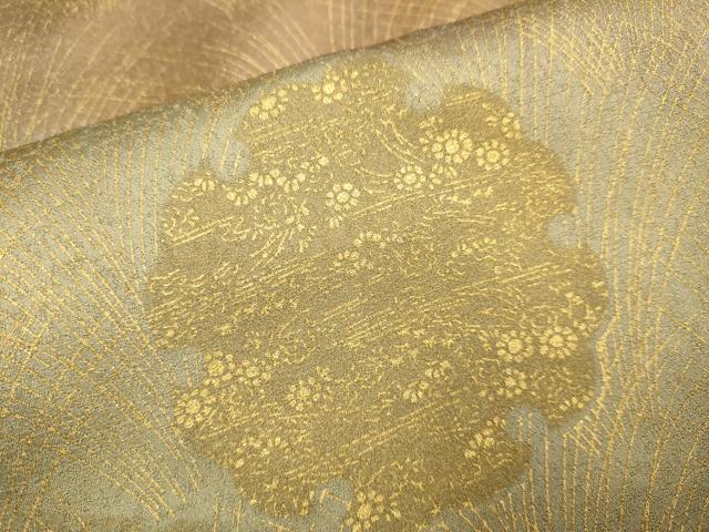 平和屋着物●訪問着 総刺繍 雪輪花文 金彩 正絹 逸品 DABD6110du