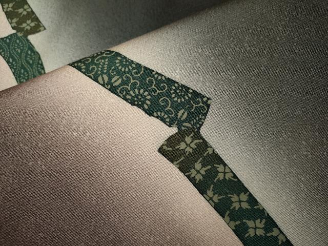平和屋着物●訪問着 短冊吉祥花文 暈し染め 黒地 正絹 逸品 DABD6113du