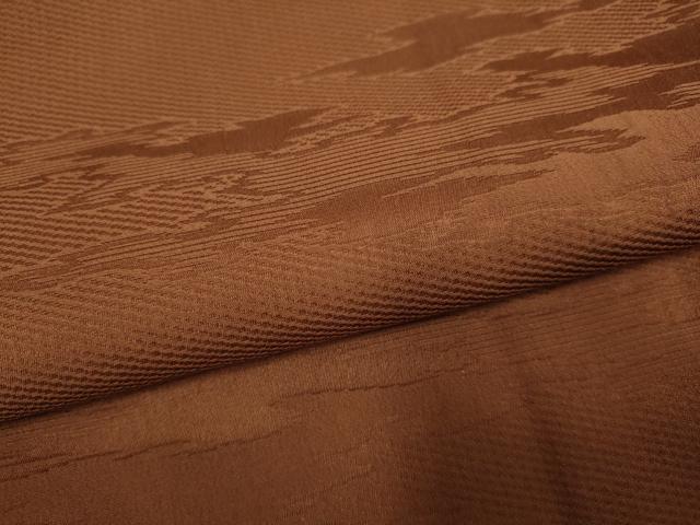 平和屋着物●上質な色無地 雲霞地紋 茶褐色 正絹 逸品 DABD6115du