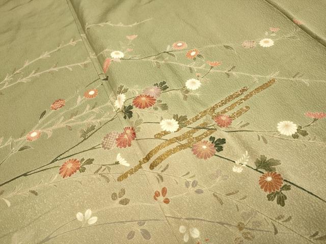 平和屋着物●訪問着 刺繍 雪輪草花文 暈し染め 金彩 やまと誂製 正絹 逸品 DABD6119du