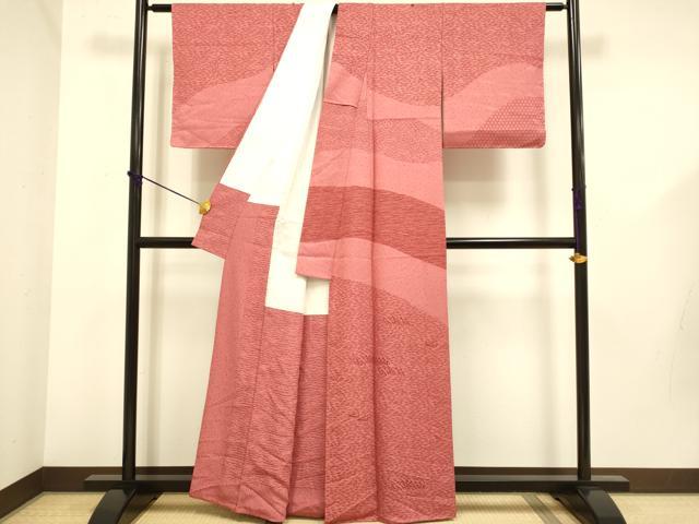 平和屋着物●国際的オートクチュール デザイナー 君島一郎 KIMIJIMA 訪問着 流水草木文 正絹 逸品 DABD6127du
