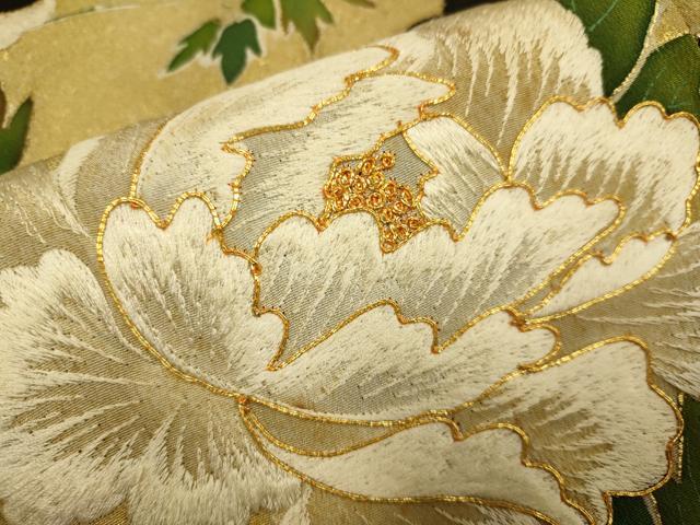 平和屋着物■豪華黒留袖 駒刺繍 草花文 金彩 正絹 逸品 DABD6191du