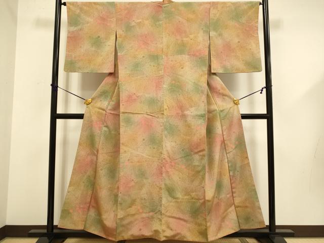 平和屋着物■上質な小紋 枝花文 暈し染め 正絹 逸品 DABD6201du