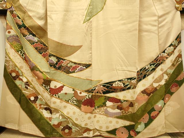 平和屋着物■豪華振袖 駒刺繍 吉祥花文 金彩 正絹 逸品 DABD6222du