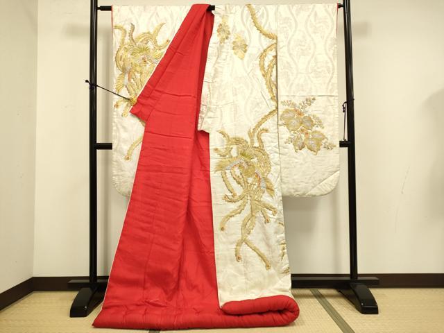 平和屋本店●色打掛 お引きずり 和装 婚礼 結婚式 花嫁 神社挙式 総刺繍 鳳凰桐文 金銀糸 逸品 DABD6241du