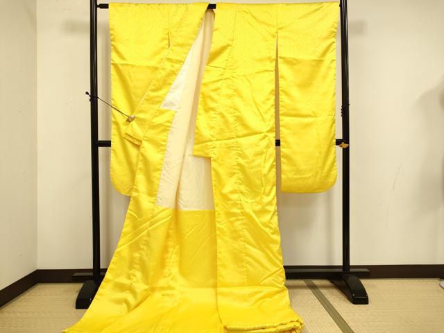 平和屋本店●掛下・帯セット 打掛 和装 婚礼 花嫁 結婚式 神社挙式 紗綾形地紋 向日葵色 DABD6244du
