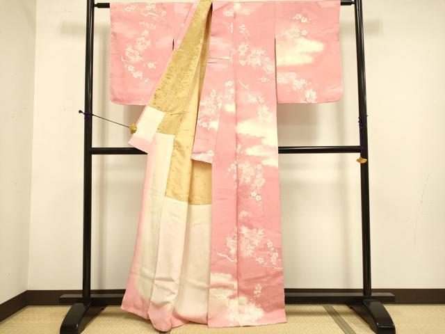 平和屋着物■上質な小紋 手描き 枝花文 正絹 逸品 DABD6328du