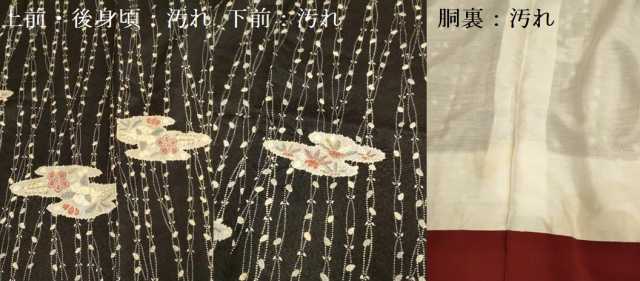 平和屋着物■上質な小紋 草花文 黒地 正絹 逸品 DABD6333du