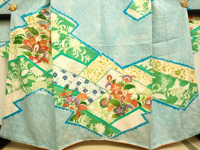 平和屋着物■豪華振袖 駒刺繍 絞り 更紗吉祥花文 金彩 正絹 逸品 DABD6335du