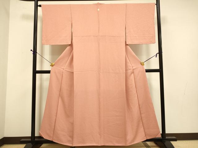 平和屋着物■上質な色無地 洗朱色 正絹 逸品 DABD6341du