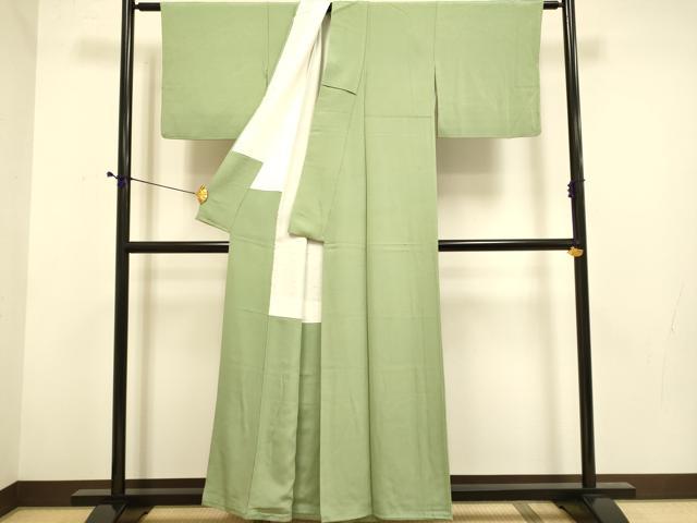 平和屋着物■上質な色無地 麹塵色 正絹 逸品 DABD6344du