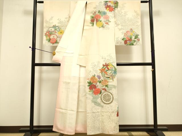 平和屋着物■訪問着 刺繍 草花丸文 金彩 正絹 逸品 DABD6384du