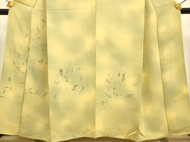 平和屋着物■訪問着 草葉文 暈し染め 正絹 逸品 DABD6393du